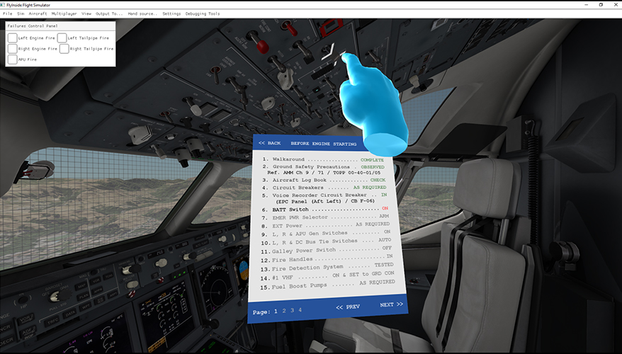 FlyInside: Virtual Reality Flight Simulation