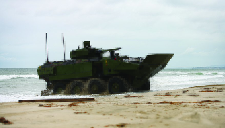 Amphibious Combat Vehicles Equipped With Cannons