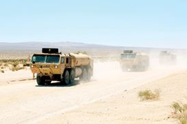 Convoy of tanks